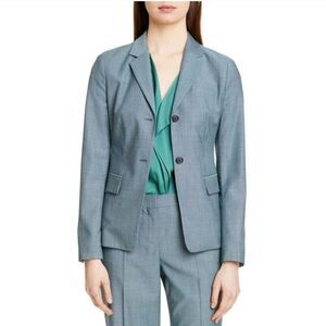 Hugo Boss Jomana Minidessin Italian Virgin Wool Blazer Suit Jacket Size 12